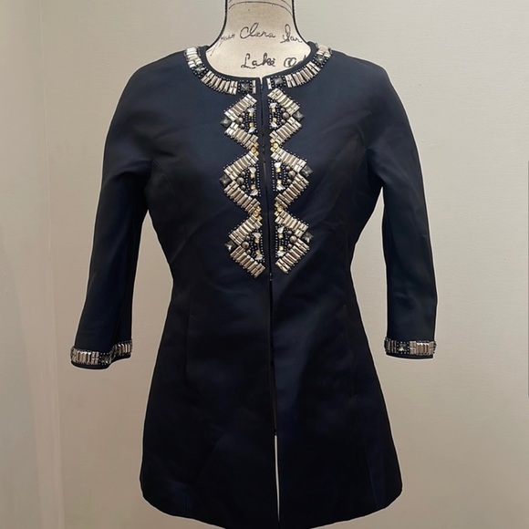 Rare St. John Duchess Opera Evening Jacket Hand Beaded Navy Sz 6 NEW - Picture 5 of 16